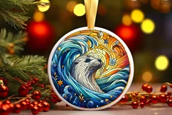 Round Christmas Ornament Sublimation|Clipart Product Image 1