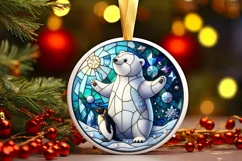 Round Christmas Ornament Sublimation|Clipart Product Image 1