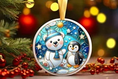 Round Christmas Ornament Sublimation|Clipart Product Image 1