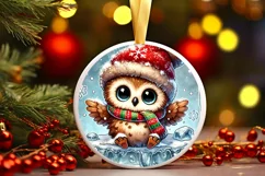 Round Christmas Ornament Sublimation|Clipart Product Image 2
