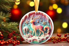 Round Christmass Ornament PNG Product Image 1