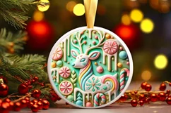Round Christmas Ornament Sublimation|Clipart Product Image 2