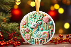 Round Christmass Ornament PNG Product Image 1