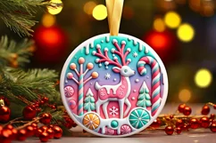 Round Christmas Ornament Sublimation|Clipart Product Image 2
