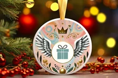 Round Christmas Ornament Sublimation|Clipart Product Image 2