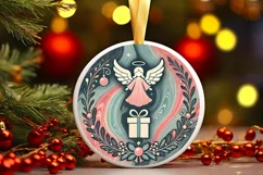 Round Christmas Ornament Sublimation|Clipart Product Image 2