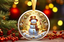 Round Christmas Ornament Sublimation|Clipart Product Image 2