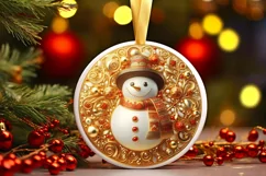 Round Christmas Ornament Sublimation|Clipart Product Image 2