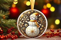 Round Christmas Ornament Sublimation|Clipart Product Image 2