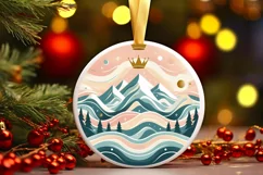 Round Christmas Ornament Sublimation|Clipart Product Image 2