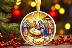 Round Christmas Ornament Sublimation|Clipart Product Image 2