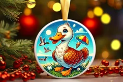 Round Christmas Ornament Sublimation|Clipart Product Image 2