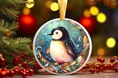 Round Christmas Ornament Sublimation|Clipart Product Image 2