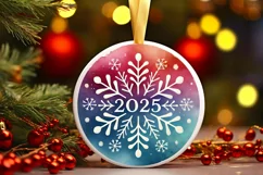 Round Christmas Ornament Sublimation|Clipart Product Image 1