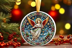 Round Christmas Ornament Sublimation|Clipart Product Image 2