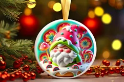 Round Christmas Ornament Sublimation|Clipart Product Image 2