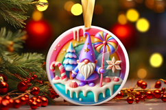 Round Christmass Ornament PNG Product Image 1