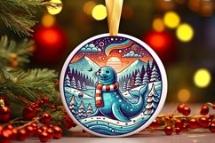 Round Christmas Ornament Sublimation|Clipart Product Image 1