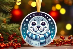 Round Christmas Ornament Sublimation|Clipart Product Image 1