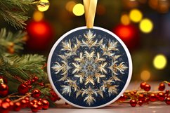 Snow Flake Christmas Round Cute Ornament Sublimation Product Image 2