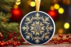 Snow Flake Christmas Round Cute Ornament Sublimation Product Image 2