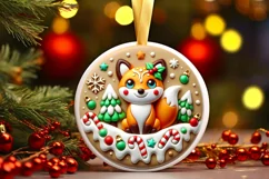 Round Christmas Ornament Sublimation|Clipart Product Image 2