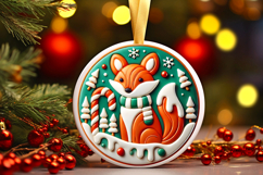 Round Christmass Ornament PNG Product Image 1