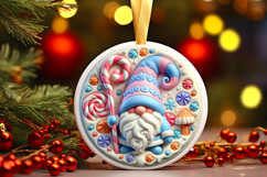 Round Christmass Ornament PNG Product Image 1
