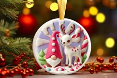 Round Christmas Ornament Sublimation|Clipart Product Image 2