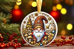 Round Christmas Ornament Sublimation|Clipart Product Image 2