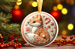 Round Christmass Ornament PNG Product Image 1