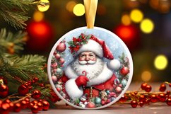 a Watercolor Santa Christmas Ornament Sublimation PNG Product Image 3
