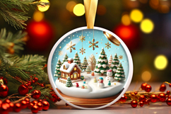 Round Christmass Ornament PNG Product Image 1