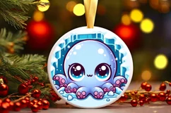 Round Christmas Ornament Sublimation|Clipart Product Image 1