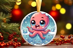 Round Christmas Ornament Sublimation|Clipart Product Image 1