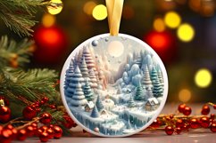 Round Christmas Ornament Sublimation|Clipart Product Image 1
