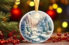 Round Christmas Ornament Sublimation|Clipart Product Image 1
