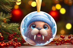 Round Christmas Ornament Sublimation|Clipart Product Image 2