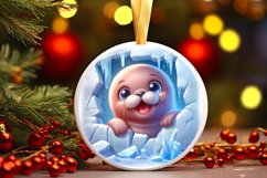 Round Christmas Ornament Sublimation|Clipart Product Image 1