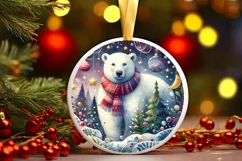 Round Christmas Ornament Sublimation|Clipart Product Image 1
