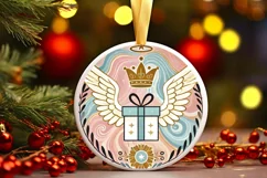 Round Christmas Ornament Sublimation|Clipart Product Image 2