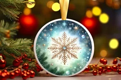 Round Christmas Ornament Sublimation|Clipart Product Image 3