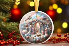 Round Christmas Ornament Sublimation|Clipart Product Image 1
