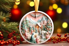 Round Christmas Ornament Sublimation|Clipart Product Image 1