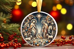 Round Christmas Ornament Sublimation|Clipart Product Image 1