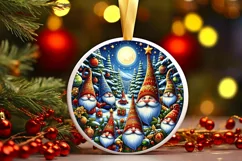 Round Christmas Ornament Sublimation|Clipart Product Image 1