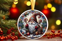 Round Christmas Ornament Sublimation|Clipart Product Image 2
