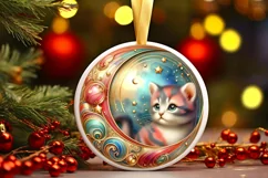 Round Christmas Ornament Sublimation|Clipart Product Image 1