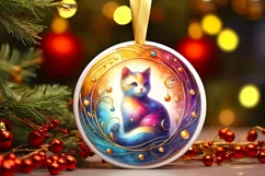 Round Christmas Ornament Sublimation|Clipart Product Image 1