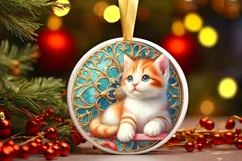 Round Christmas Ornament Sublimation|Clipart Product Image 1